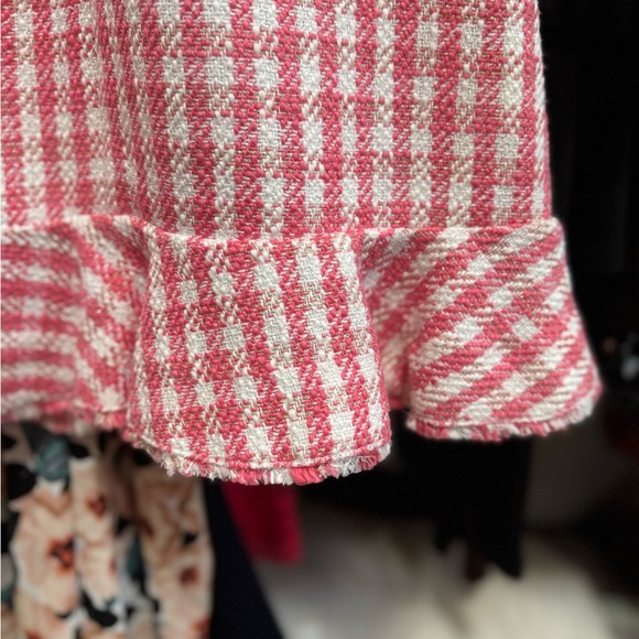 Kate Spade Pink and White Gingham Tweed Dress – Size 0, Like New - Picture 8 of 14
